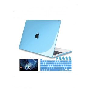 Hard Case Cover for MacBook Pro 14 inch 2021 2022 Clear Teal Blue Keyboard Cover